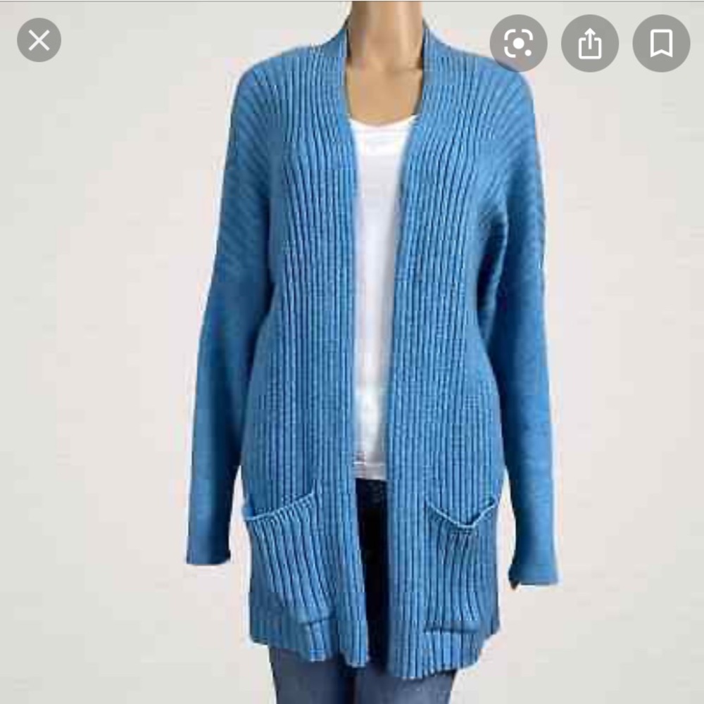 Pure J. Jill Blue Stone Open Cardigan Pockets. Minimal wear—great condition!